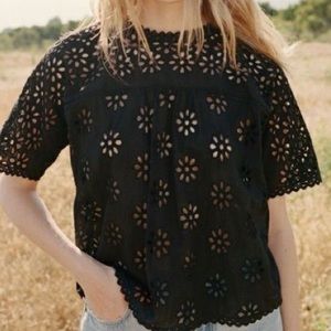 Dôen black Eyelet blouse